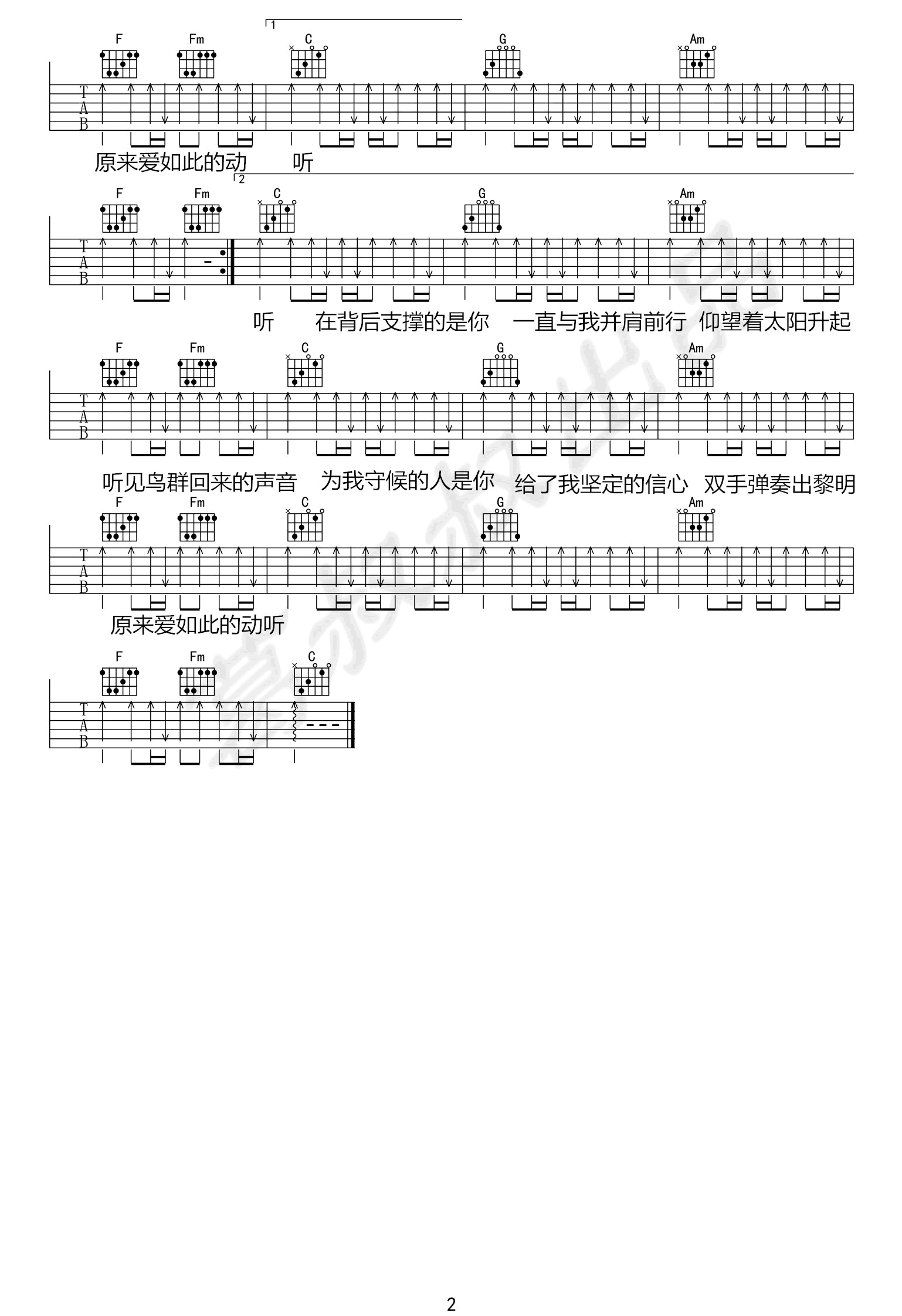我是如此相信吉他谱2-周杰伦