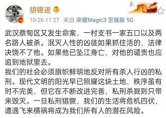 关于杀人案，胡锡进应该首先问个“为什么”