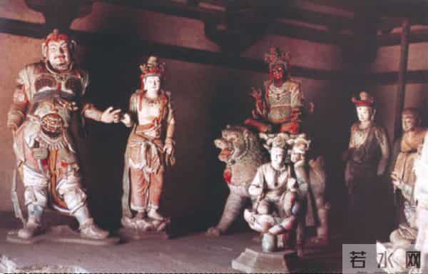 山西五台南禅寺大殿唐代彩塑佛教造像